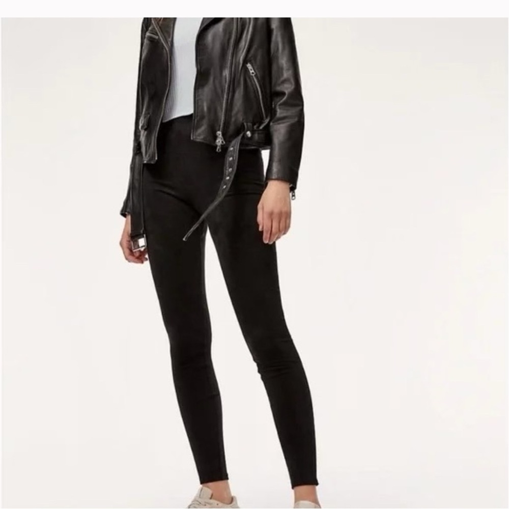 Aritzia Wilfred Free Daria Black High-Rise Vegan Suede Leggings